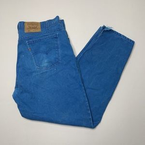 Vintage Levi’s 560 Denim Jeans Overdye Electric Blue Orange Tab Sz 38x32 (37x30)